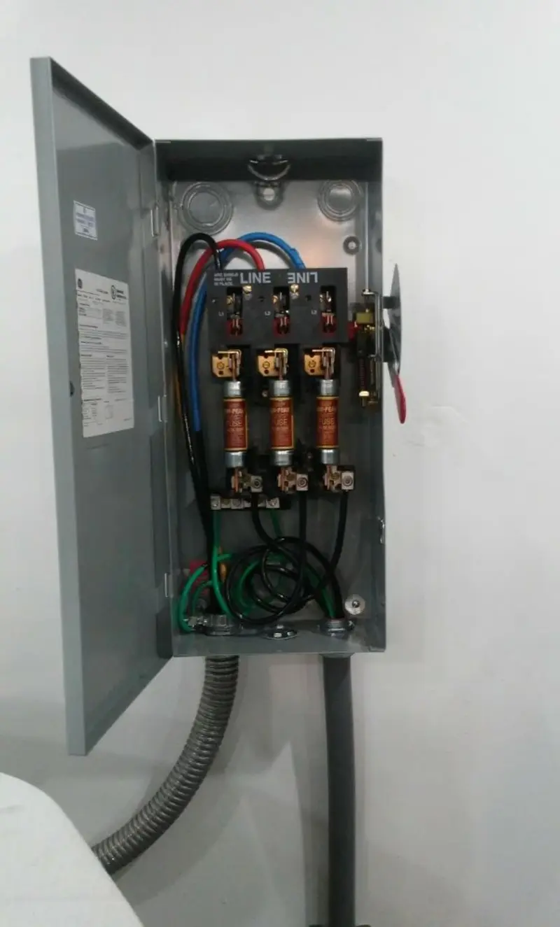 Three-phase disconnect switch installed for Smoke Detector Installation in Wisconsin Rapids